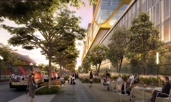 Community space along Water Street